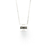 Gucci // 18k White Gold Icon Toile Pendant Necklace With Diamond // 15.15"-16.73" // Store Display