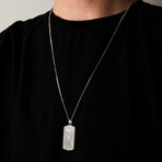 Duxot Vezeto Sterling Silver + Hazy Meteorite Dog Tag Necklace // 25.6"