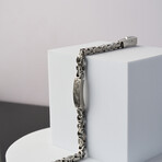 Duxot Accelero Stainless Steel + Sandy Silver Meteorite Bracelet // 9.1"