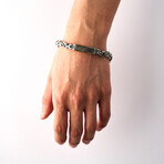 Duxot Accelero Stainless Steel + Sandy Silver Meteorite Bracelet // 9.1"