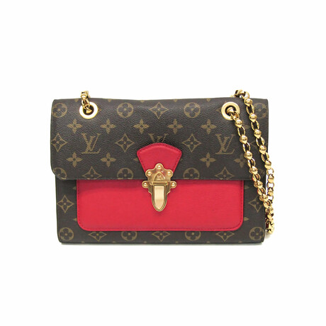 Louis Vuitton Monogram Leather Shoulder Bag // Monogram Brown + Red