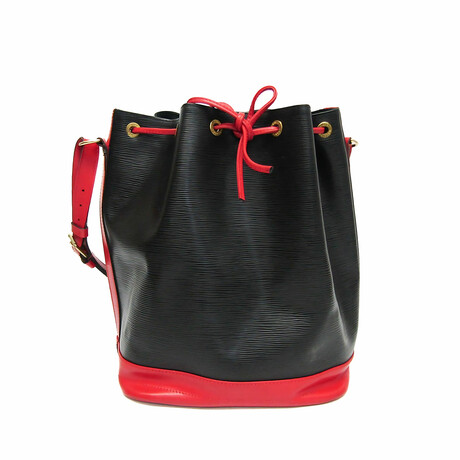 Louis Vuitton Epi Leather Shoulder Bucket Bag // Castilian Red + Noir