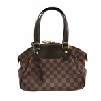 Louis Vuitton Damier Leather + Canvas Shoulder Bag // Ebene