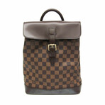 Louis Vuitton Damier Leather + Canvas Backpack // Ebene