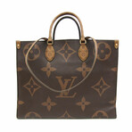 Louis Vuitton Reversible Monogram Leather Shoulder Tote Bag // Monogram Beige + Monogram Brown