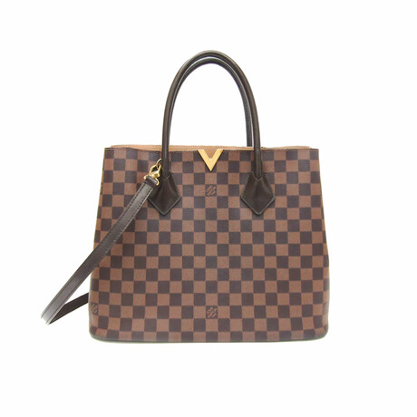 Louis Vuitton Damier Leather + Canvas Crossbody Handbag // Ebene