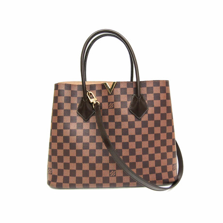 Louis Vuitton Damier Leather + Canvas Kensington Handbag // Ebene