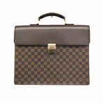 Louis Vuitton Damier Leather + Canvas Briefcase // Ebene