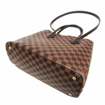 Louis Vuitton Damier Leather + Canvas Kensington Handbag // Ebene