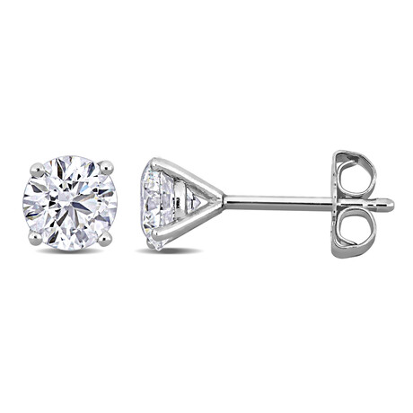 1ct TW Lab-Grown Diamond Martini-Style Solitaire Stud Earrings // Platinum (IGI Certified)