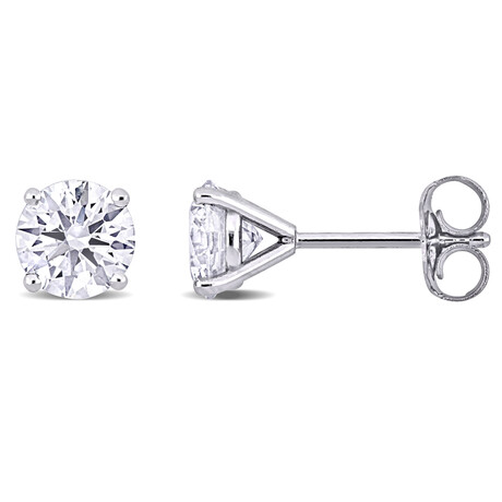 2ct TW Lab-Grown Diamond Martini-Style Solitaire Stud Earrings // 14k White Gold