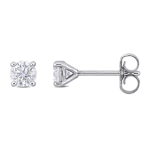 1/2ct TW Lab-Grown Diamond Martini-Style Solitaire Stud Earrings // 14k White Gold