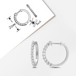 5/8ct TW Lab-Grown Diamond Hoop Earrings // Platinum Plated Sterling Silver