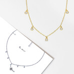 1/6ct TW Lab-Grown Diamond Station Necklace // 18k Yellow Gold Plated Sterling Silver // 16 in