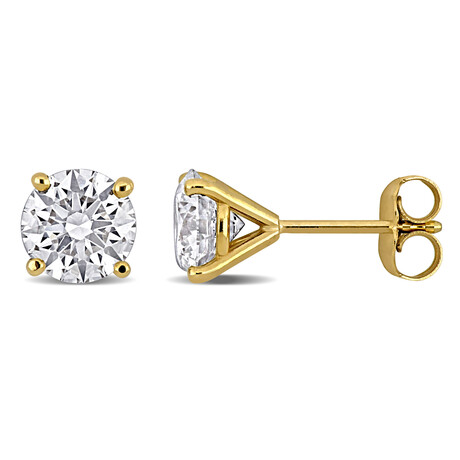 2ct TW Lab-Grown Diamond Martini-Style Stud Earrings // 14k Yellow Gold (IGI Certified)