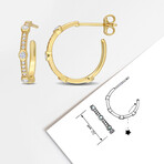 2/5ct TW Lab-Grown Diamond Open Hoop Earrings // 18k Yellow Gold Plated Sterling Silver