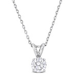 1ct TW Lab-Grown Diamond Solitaire Pendant w/ Chain // Platinum // 18 in