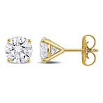 3ct TW Lab-Grown Diamond Martini-Style Solitaire Stud Earrings // 14k Yellow Gold