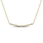 1/3ct TW Lab-Grown Diamond Curve Bar Necklace // 18k Yellow Gold Plated Sterling Silver // 17 in