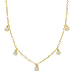 1/6ct TW Lab-Grown Diamond Station Necklace // 18k Yellow Gold Plated Sterling Silver // 16 in