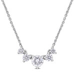 5/8ct TW Lab-Grown Diamond 5-Stone Necklace // 14k White Gold // 17 in