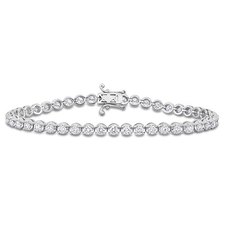 3 3/4ct TW Lab-Grown Diamond Tennis Bracelet // 14k White Gold // 7.5 in