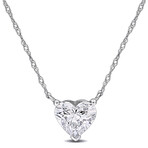 1ct TW Heart-Shaped Lab-Grown Diamond Necklace // 14k White Gold // 17 in