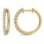 5/8ct TW Lab-Grown Diamond Hoop Earrings // Yellow Plated Sterling Silver