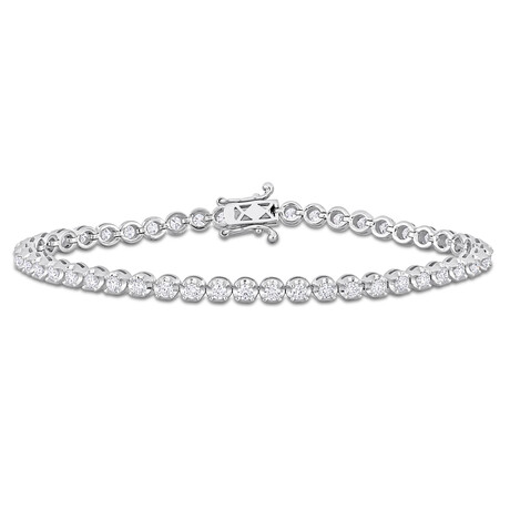 2 1/2ct TW Lab-Grown Diamond Tennis Bracelet // 14k White Gold // 7 in