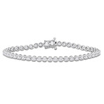 2 1/2ct TW Lab-Grown Diamond Tennis Bracelet // 14k White Gold // 7 in