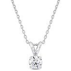 1/2ct TW Lab-Grown Diamond Solitaire Pendant w/ Chain // Platinum // 18 in