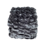 Sharpei Cuddle Fur Throw // Charcoal (50"L x 65"W)