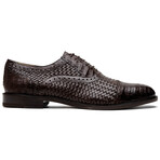 John // Caiman & Calf Leather Oxford Shoes // Brown (US: 9.5)