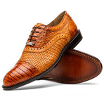 John // Caiman & Calf Leather Oxford Shoes // Brandy (US: 7)