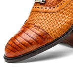 John // Caiman & Calf Leather Oxford Shoes // Brandy (US: 7)