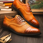 John // Caiman & Calf Leather Oxford Shoes // Brandy (US: 7)