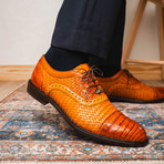 John // Caiman & Calf Leather Oxford Shoes // Brandy (US: 7)