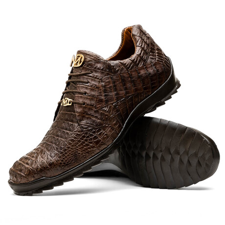 Kratos // Caiman Leather Sneakers // Brown (US: 7)