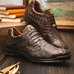 Kratos // Caiman Leather Sneakers // Brown (US: 8.5)