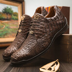 Kratos // Caiman Leather Sneakers // Brown (US: 8.5)