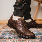 Kratos // Caiman Leather Sneakers // Brown (US: 8.5)