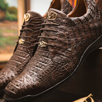 Kratos // Caiman Leather Sneakers // Brown (US: 8.5)