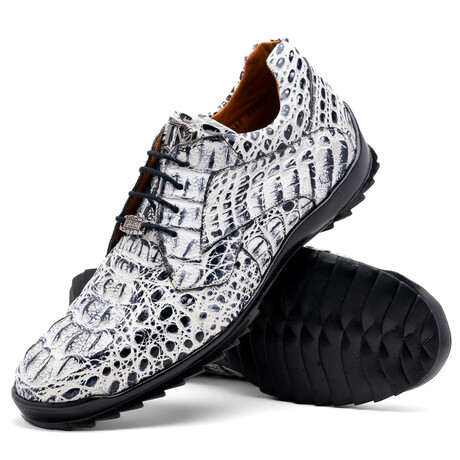 Kratos // Caiman Leather Sneakers // Newspaper (US: 7)