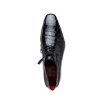 Fitipaldi // Alligator Leather Derby Shoes // Black (US: 9.5)