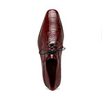 Fitipaldi // Alligator Leather Derby Shoes // Wine (US: 7.5)