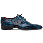 Fitipaldi // Alligator Leather Derby Shoes // Rustic Navy (US: 9.5)