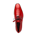 Fitipaldi // Alligator Leather Derby Shoes // Red (US: 8.5)