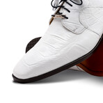 Fitipaldi // Alligator Leather Derby Shoes // White (US: 9)