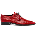 Fitipaldi // Alligator Leather Derby Shoes // Red (US: 8.5)