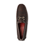 Parma // Caiman Belly Leather Bit Loafers // Black + Cherry (US: 9)